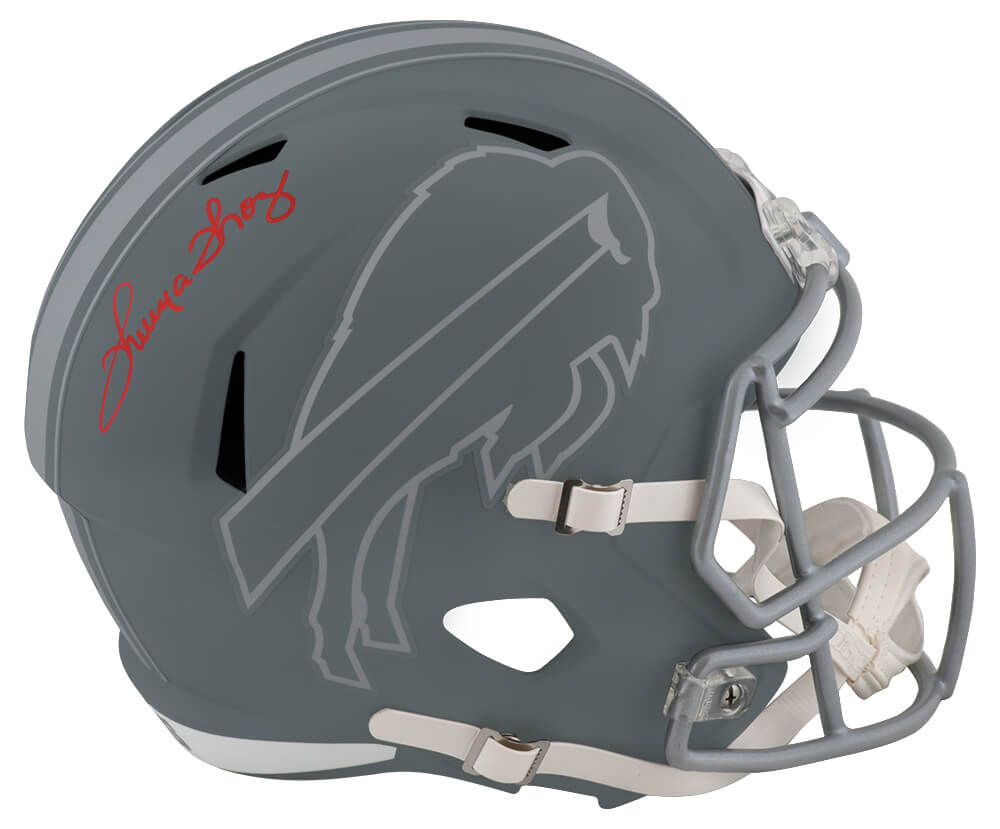 Thurman Thomas Signed Buffalo Bills SLATE Riddell Full Size Speed Replica Helmet - THOREP318 - Thurman Thomas Signed Buffalo Bills SLATE Riddell Full Size Speed Replica Helmet product image