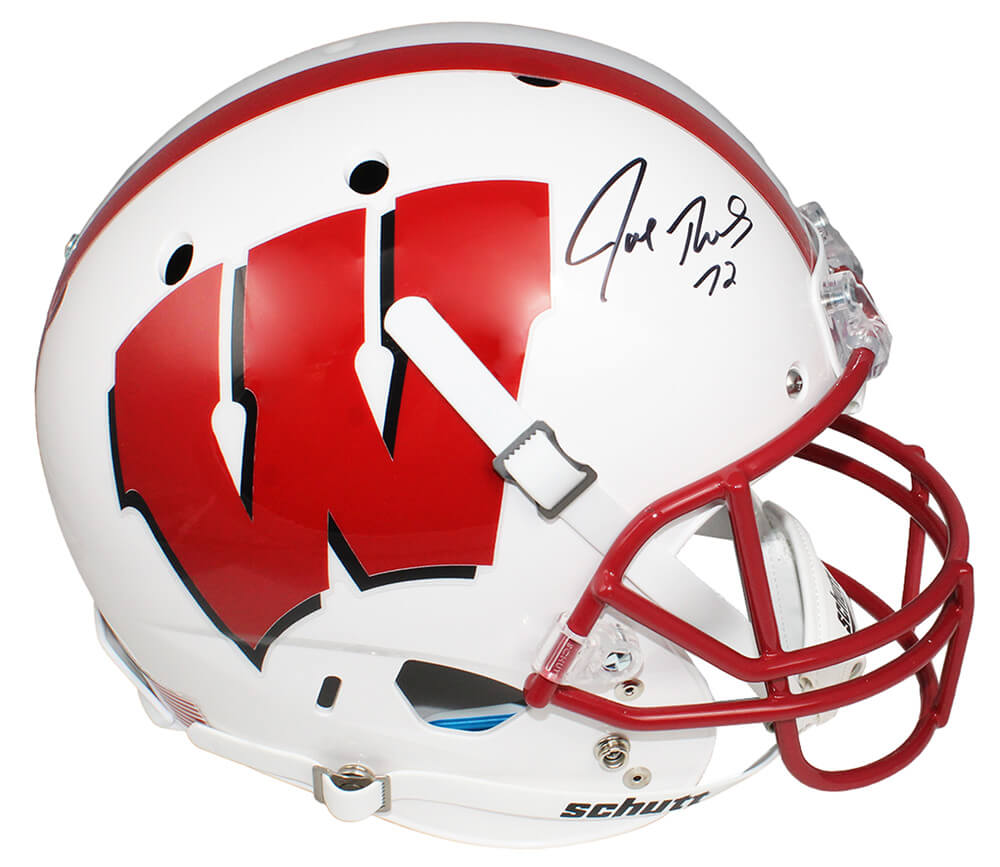 Joe Thomas Signed Wisconsin Badgers Schutt Full Size Replica Helmet - THOREP322 - Joe Thomas Signed Wisconsin Badgers Schutt Full Size Replica Helmet product image
