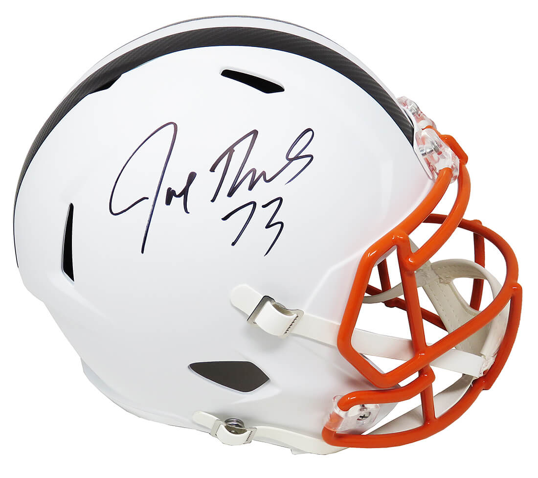 Joe Thomas Signed Cleveland Browns Flat White Matte Riddell Full Size Speed Replica Helmet - THOREP327 - Joe Thomas Signed Cleveland Browns Flat White Matte Riddell Full Size Speed Replica Helmet product image