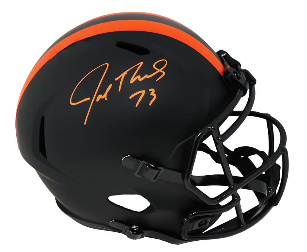 Joe Thomas Signed Cleveland Browns Eclipse Black Matte Riddell Full Size Speed Replica Helmet - THOREP329 - Joe Thomas Signed Cleveland Browns Eclipse Black Matte Riddell Full Size Speed Replica Helmet product image