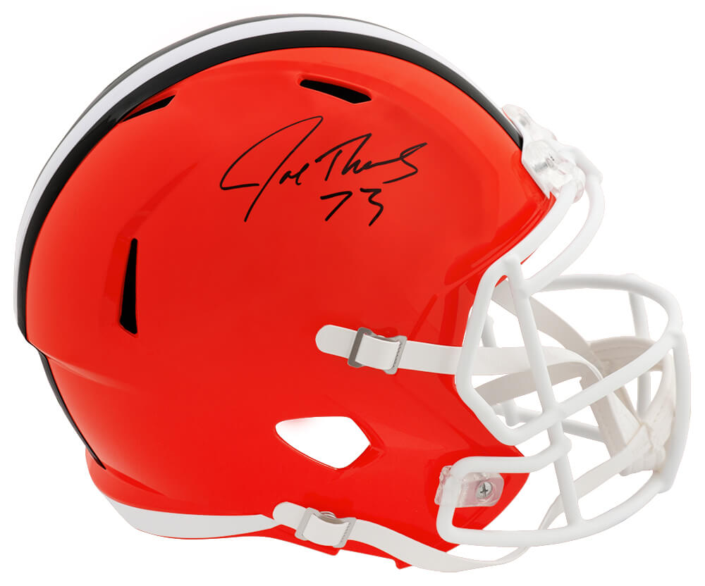Joe Thomas Signed Cleveland Browns Riddell Full Size Speed Replica Helmet (White Facemask) - THOREP332 - Joe Thomas Signed Cleveland Browns Riddell Full Size Speed Replica Helmet (White Facemask) product image