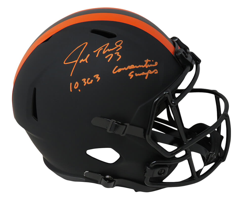 Joe Thomas Signed Cleveland Browns Eclipse Black Matte Riddell Full Size Speed Replica Helmet w/10,363 Consecutive Snaps - THOREP335 - Joe Thomas Signed Cleveland Browns Eclipse Black Matte Riddell Full Size Speed Replica Helmet w/10,363 Consecutive Snaps product image