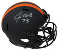 Joe Thomas Signed Cleveland Browns Eclipse Black Riddell Full Size Speed Replica Helmet - THOREP336 - Joe Thomas Signed Cleveland Browns Eclipse Black Riddell Full Size Speed Replica Helmet product image