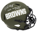 Joe Thomas Signed Cleveland Browns Salute to Service Riddell Full Size Speed Replica Helmet w/10,363 Consecutive Snaps - THOREP342 - Joe Thomas Signed Cleveland Browns Salute to Service Riddell Full Size Speed Replica Helmet w/10,363 Consecutive Snaps product image