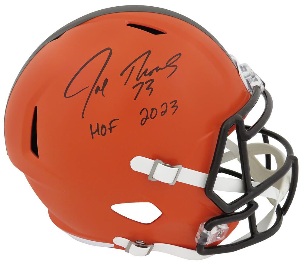 Joe Thomas Signed Cleveland Browns Riddell Full Size Speed Replica Helmet w/HOF 2023 - THOREP345 - Joe Thomas Signed Cleveland Browns Riddell Full Size Speed Replica Helmet w/HOF 2023 product image