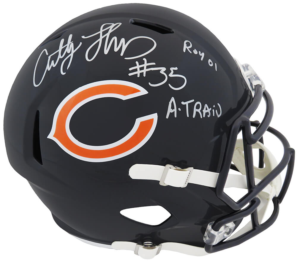 Anthony Thomas Signed Chicago Bears Riddell Full Size Speed Replica Helmet w/A-Train, ROY'01 - THOREP371 - Anthony Thomas Signed Chicago Bears Riddell Full Size Speed Replica Helmet w/A-Train, ROY'01 product image