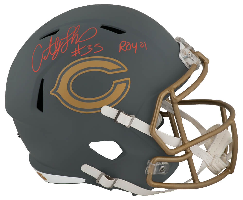 Anthony Thomas Signed Chicago Bears SLATE Riddell Full Size Speed Replica Helmet w/ROY'01 - THOREP374 - Anthony Thomas Signed Chicago Bears SLATE Riddell Full Size Speed Replica Helmet w/ROY'01 product image