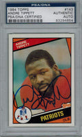Andre Tippett Signed Patriots 1984 Topps Rookie Card #143 PSA/DNA - TIPCAR300 - Andre Tippett Signed Patriots 1984 Topps Rookie Card #143 PSA/DNA product image
