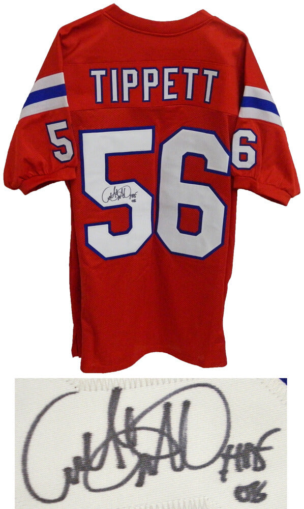 Andre Tippett Signed Red Throwback Custom Football Jersey w/HOF'08 - TIPJRY300 - Andre Tippett Signed Red Throwback Custom Football Jersey w/HOF'08 product image
