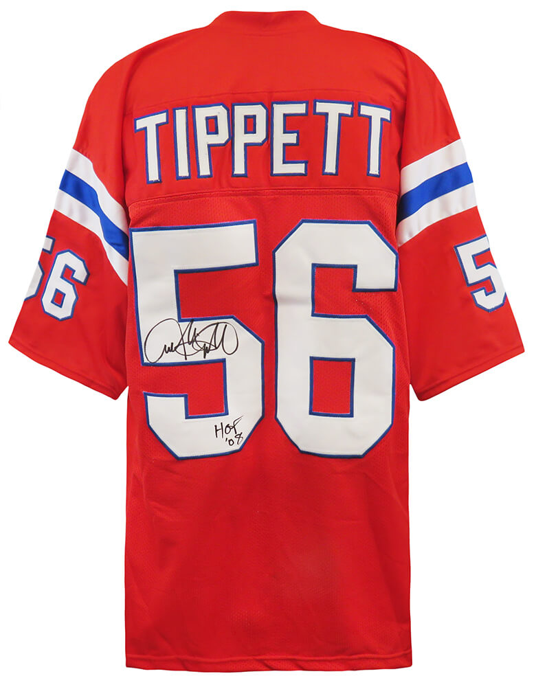 Andre Tippett Signed Red T/B Custom Football Jersey w/HOF'08 - TIPJRY301 - Andre Tippett Signed Red T/B Custom Football Jersey w/HOF'08 product image