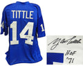 Y.A. Tittle Signed Blue Custom Football Jersey w/HOF 71 - TITJRY300 - Y.A. Tittle Signed Blue Custom Football Jersey w/HOF 71 product image