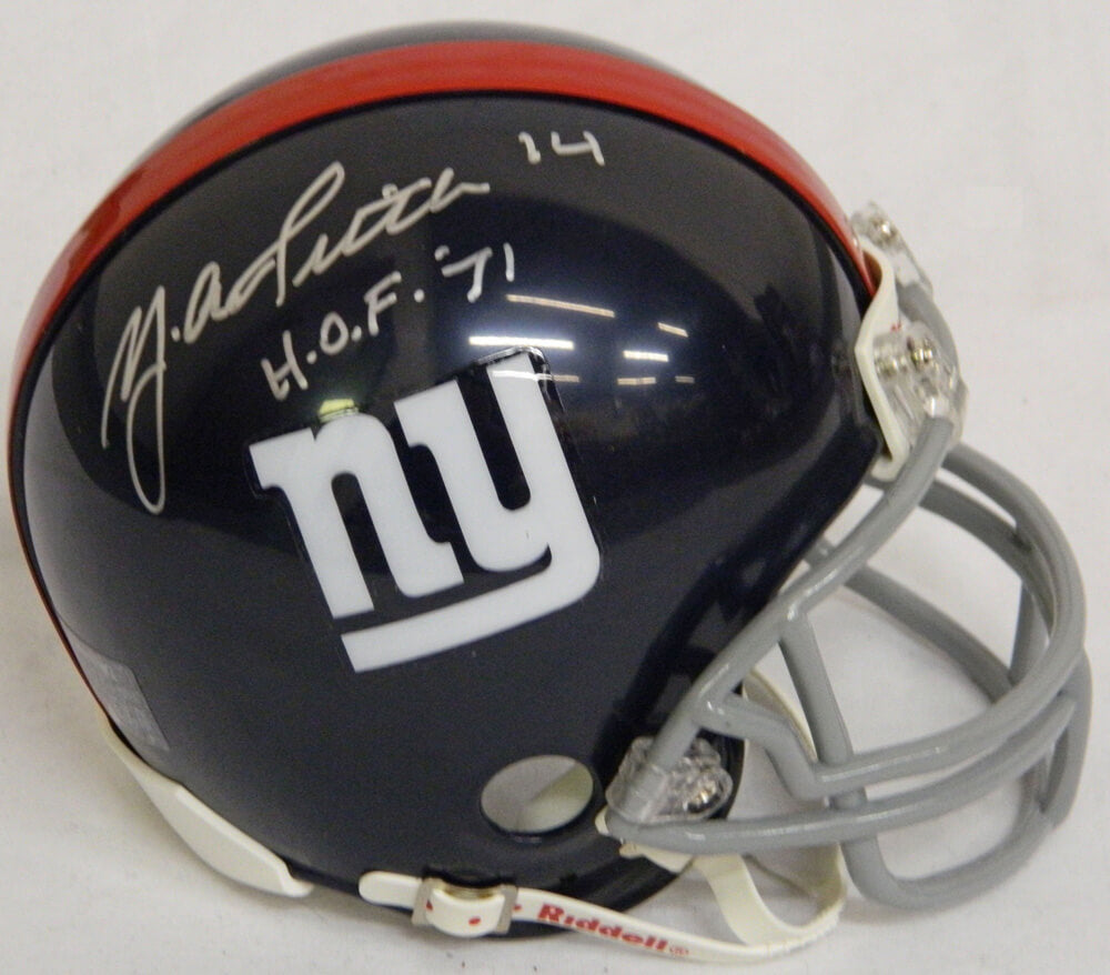 Y.A. Tittle Signed Giants T/B Mini Helmet w/HOF 71 - TITMIN300 - Y.A. Tittle Signed Giants T/B Mini Helmet w/HOF 71 product image