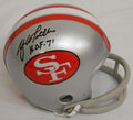 Y.A. Tittle Signed 49ers T/B 2-bar Mini Helmet w/HOF 71 - TITMIN301 - Y.A. Tittle Signed 49ers T/B 2-bar Mini Helmet w/HOF 71 product image