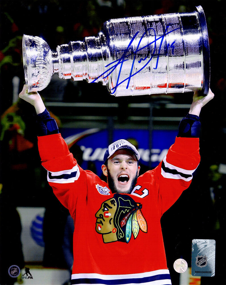 Jonathan Toews Signed Chicago Blackhawks 2015 Stanley Cup Holding Trophy 8x10 Photo - TOE08P402 - Jonathan Toews Signed Chicago Blackhawks 2015 Stanley Cup Holding Trophy 8x10 Photo product image