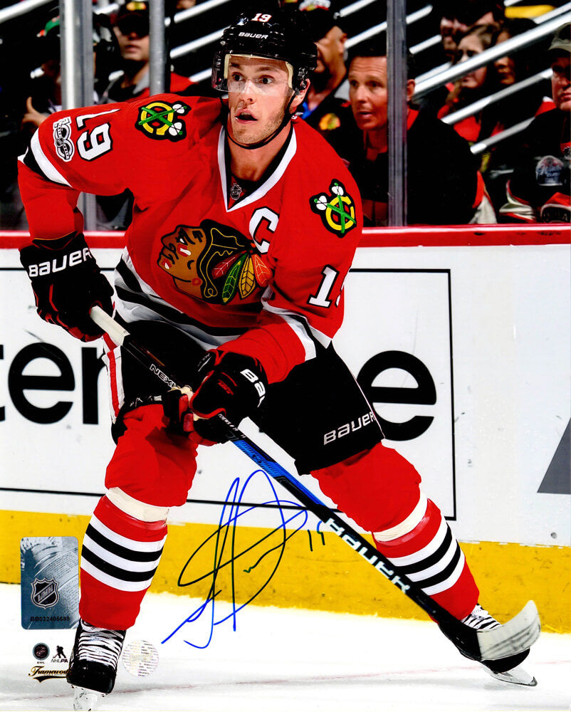 Jonathan Toews Signed Chicago Blackhawks Red Jersey Action 8x10 Photo - TOE08P403 - Jonathan Toews Signed Chicago Blackhawks Red Jersey Action 8x10 Photo product image