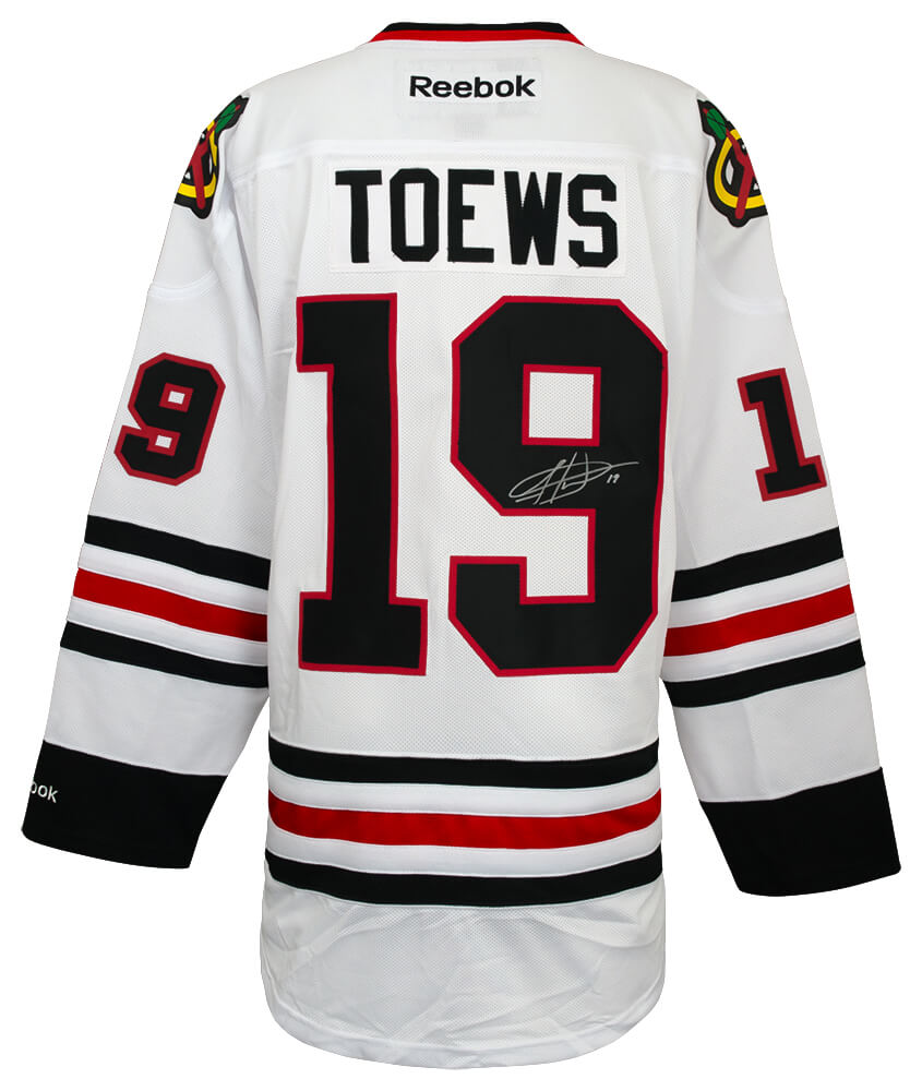 Jonathan Toews Signed Chicago Blackhawks White Reebok Premier Hockey Jersey - TOEJRY403 - Jonathan Toews Signed Chicago Blackhawks White Reebok Premier Hockey Jersey product image