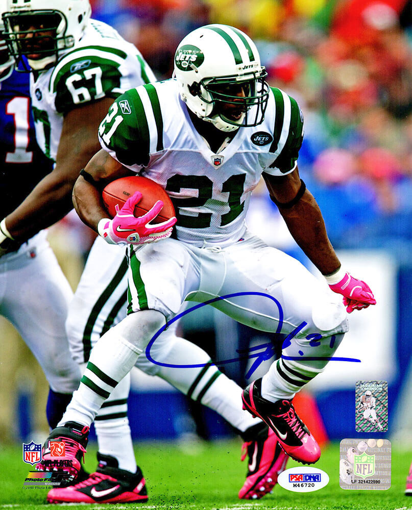 Ladainian Tomlinson Signed New York Jets Running With Football Action 8x10 Photo - TOM08P312 - Ladainian Tomlinson Signed New York Jets Running With Football Action 8x10 Photo product image