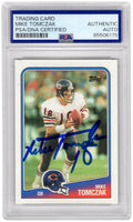 Mike Tomczak Signed Chicago Bears 1988 Topps Rookie Football Trading Card #70 - (PSA Encapsulated) - TOMCAR303 - Mike Tomczak Signed Chicago Bears 1988 Topps Rookie Football Trading Card #70 - (PSA Encapsulated) product image