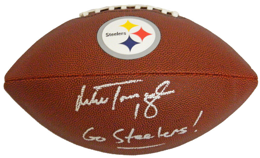 Mike Tomczak Signed Steelers NFL Game-Time Full-Size Logo Football w/Go Steelers - TOMFTB301 - Mike Tomczak Signed Steelers NFL Game-Time Full-Size Logo Football w/Go Steelers product image