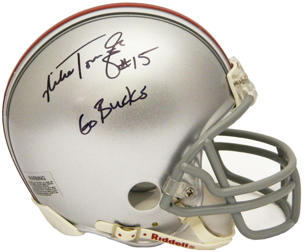 Mike Tomczak Signed Ohio State Riddell Replica Mini Helmet w/Go Bucks - TOMMIN304 - Mike Tomczak Signed Ohio State Riddell Replica Mini Helmet w/Go Bucks product image