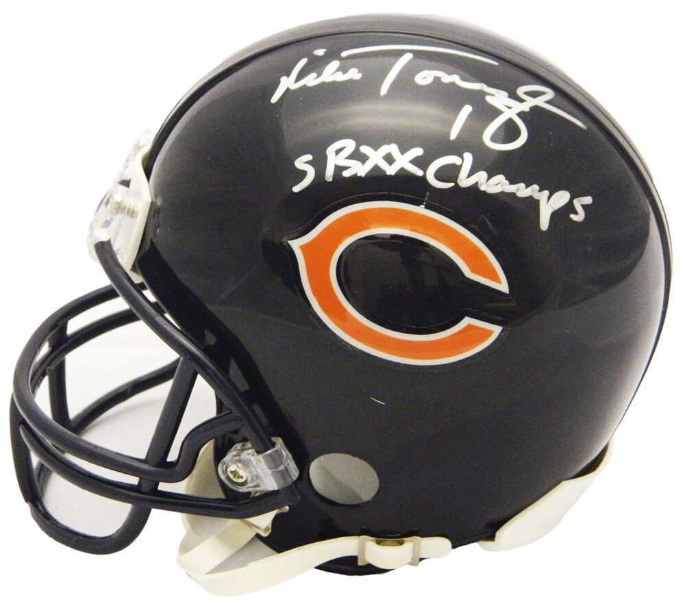 Mike Tomczak Signed Chicago Bears Riddell Mini Helmet w/SB XX Champs - TOMMIN306 - Mike Tomczak Signed Chicago Bears Riddell Mini Helmet w/SB XX Champs product image