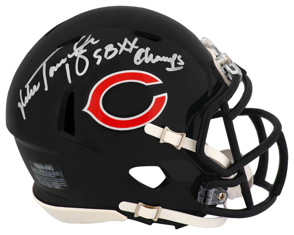 Mike Tomczak Signed Chicago Bears Riddell Speed Mini Helmet w/SB XX Champs - TOMMIN308 - Mike Tomczak Signed Chicago Bears Riddell Speed Mini Helmet w/SB XX Champs product image