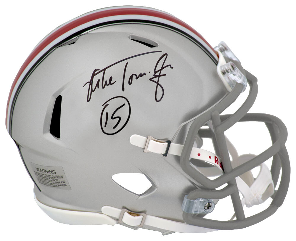 Mike Tomczak Signed Ohio State Buckeyes Riddell Speed Mini Helmet - TOMMIN310 - Mike Tomczak Signed Ohio State Buckeyes Riddell Speed Mini Helmet product image