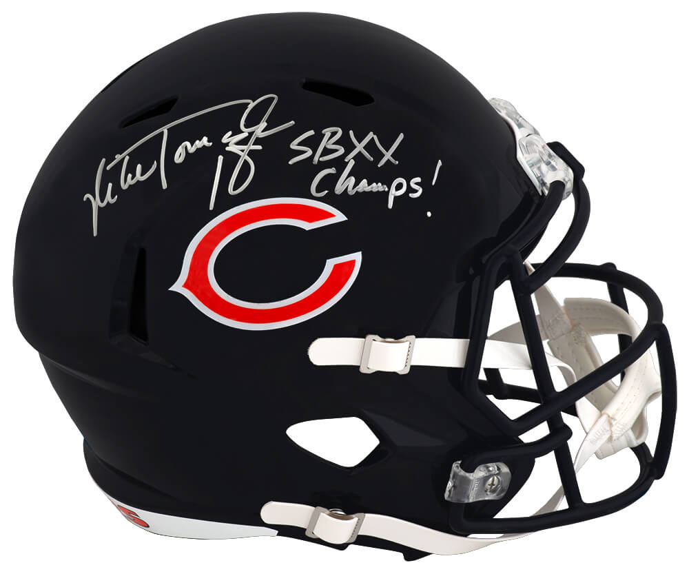 Mike Tomczak Signed Chicago Bears Riddell Full Size Speed Replica Helmet w/SB XX Champs - TOMREP300 - Mike Tomczak Signed Chicago Bears Riddell Full Size Speed Replica Helmet w/SB XX Champs product image