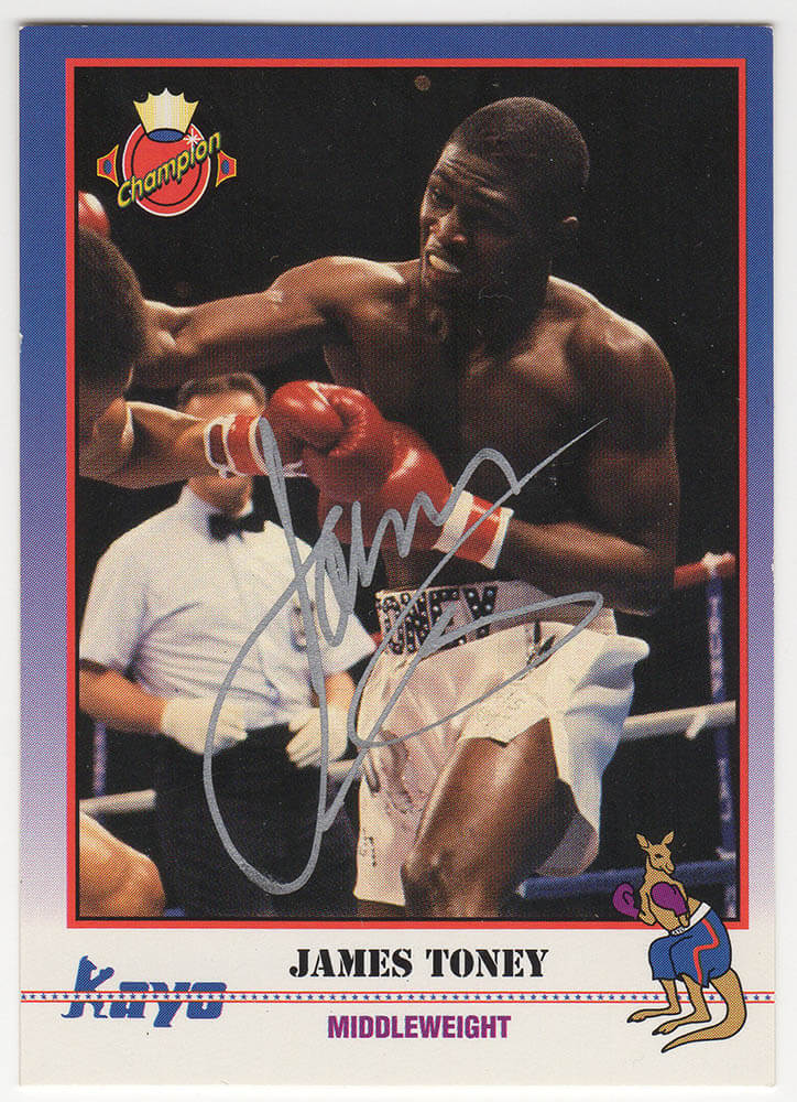 James Toney Signed 1991 Kayo Boxing Trading Card #180 - TONCAR501 - James Toney Signed 1991 Kayo Boxing Trading Card #180 product image