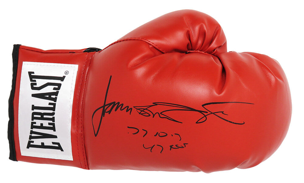 James Toney Signed Everlast Red Boxing Glove w/77-10-3, 47 KO's - TONGLV502 - James Toney Signed Everlast Red Boxing Glove w/77-10-3, 47 KO's product image