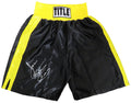 James Toney Signed Title Black With Gold Trim Boxing Trunks w/Lights Out - TONTRU501 - James Toney Signed Title Black With Gold Trim Boxing Trunks w/Lights Out product image