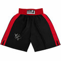 James Toney Signed Title Black With Red Trim Boxing Trunks w/Lights Out - TONTRU503 - James Toney Signed Title Black With Red Trim Boxing Trunks w/Lights Out product image