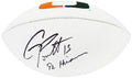 Gino Torretta Signed Rawlings Miami Hurricanes Logo White Panel Full Size Football w/92 Heisman - TORFTB301 - Gino Torretta Signed Rawlings Miami Hurricanes Logo White Panel Full Size Football w/92 Heisman product image