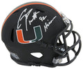 Gino Torretta Signed Miami Hurricanes Black Night Alternate Riddell Speed Mini Helmet w/92 Heisman - TORMIN302 - Gino Torretta Signed Miami Hurricanes Black Night Alternate Riddell Speed Mini Helmet w/92 Heisman product image