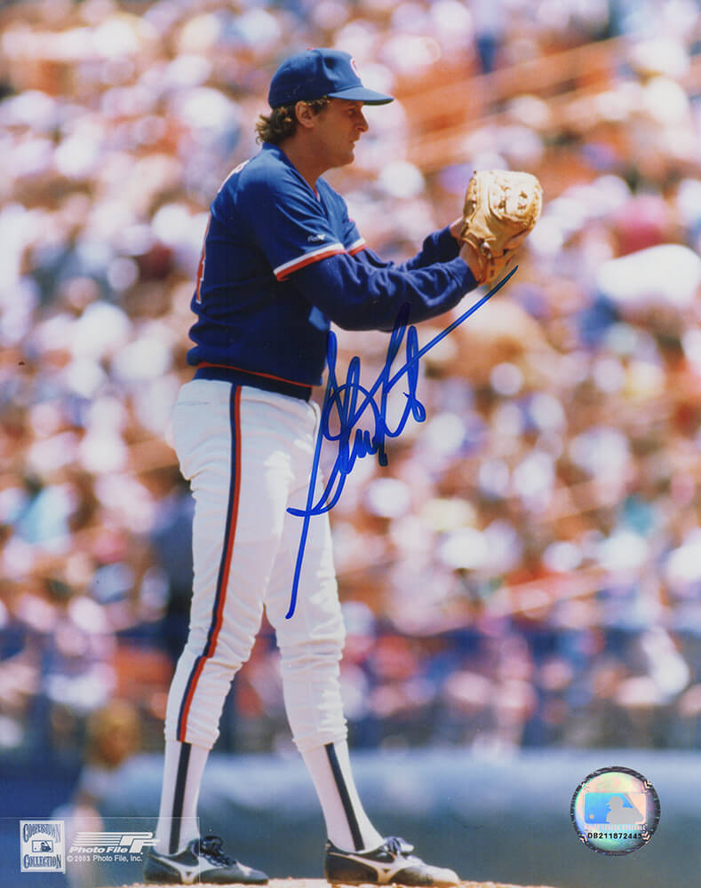 Steve Trout Signed Chicago Cubs Blue Jersey Pitching 8x10 Photo - TRO8P100 - Steve Trout Signed Chicago Cubs Blue Jersey Pitching 8x10 Photo product image