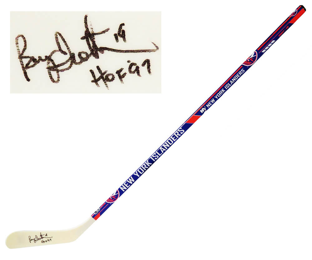 Bryan Trottier Signed New York Islanders Logo 48 Inch Full Size Hockey Stick w/HOF'97 - TROSTK401 - Bryan Trottier Signed New York Islanders Logo 48 Inch Full Size Hockey Stick w/HOF'97 product image