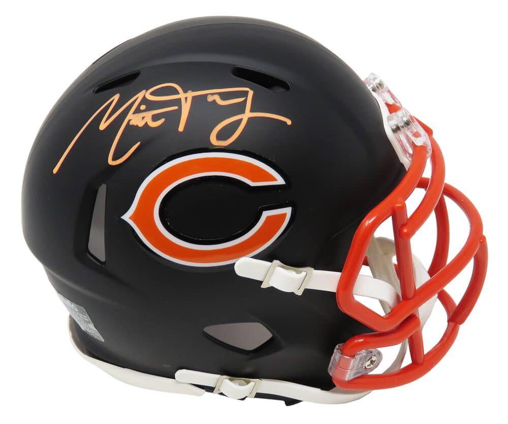 Mitchell Trubisky Signed Chicago Bears Flat Black Matte Riddell Speed Mini Helmet - TRUMIN304 - Mitchell Trubisky Signed Chicago Bears Flat Black Matte Riddell Speed Mini Helmet product image
