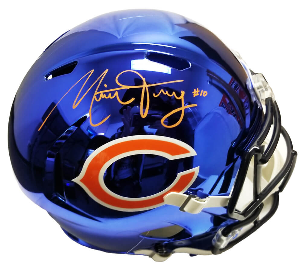 Mitchell Trubisky Signed Chicago Bears Chrome Riddell Full-Size Replica Helmet - TRUREP302 - Mitchell Trubisky Signed Chicago Bears Chrome Riddell Full-Size Replica Helmet product image