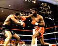 Tony Tucker Signed Boxing Action vs Mike Tyson 8x10 Photo w/TNT - TUC08P500MYS - Tony Tucker Signed Boxing Action vs Mike Tyson 8x10 Photo w/TNT product image