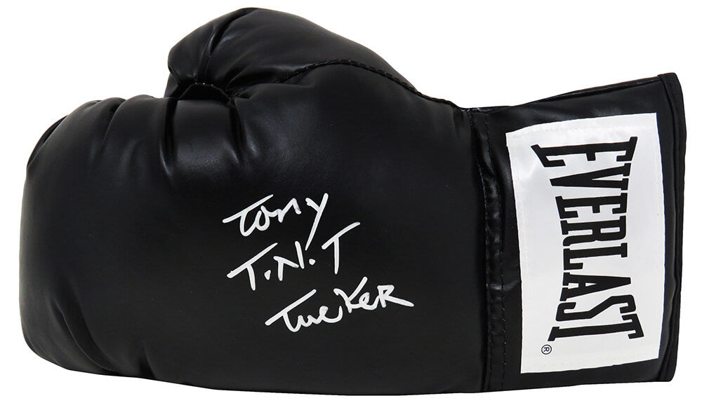 Tony Tucker Signed Everlast Black Boxing Glove w/TNT - TUCGLV503 - Tony Tucker Signed Everlast Black Boxing Glove w/TNT product image
