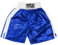 Tony Tucker Signed Title Blue Boxing Trunks w/TNT - TUCTRU500 - Tony Tucker Signed Title Blue Boxing Trunks w/TNT product image
