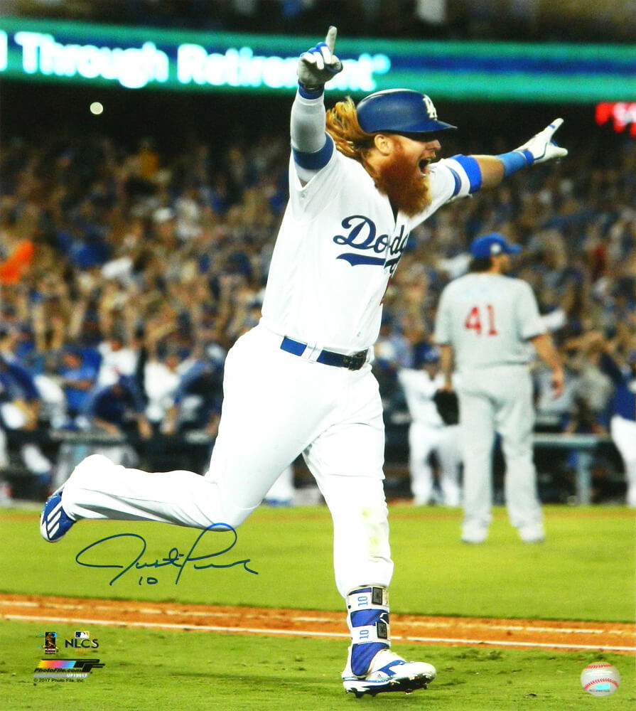 Justin Turner Signed Los Angeles Dodgers 2017 NLCS Arms Raised Celebration 16x20 Photo - TUR16P110 - Justin Turner Signed Los Angeles Dodgers 2017 NLCS Arms Raised Celebration 16x20 Photo product image