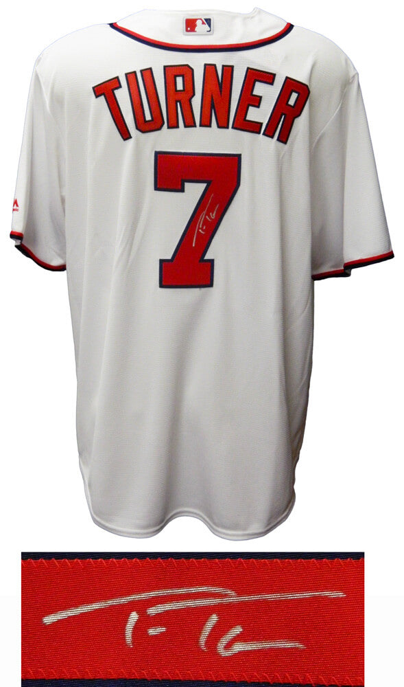 Trea Turner Signed Washington Nationals White Majestic Replica Jersey - TURJRY110 - Trea Turner Signed Washington Nationals White Majestic Replica Jersey product image