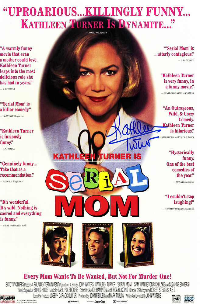 Kathleen Turner Signed Serial Mom 11x17 Movie Poster - TURPST502 - Kathleen Turner Signed Serial Mom 11x17 Movie Poster product image