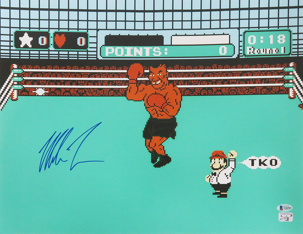 Mike Tyson Signed Nintendo Mike Tyson's Punch Out Video Game 16x20 Photo (Beckett) - TYS16P509MYS - Mike Tyson Signed Nintendo Mike Tyson's Punch Out Video Game 16x20 Photo (Beckett) product image