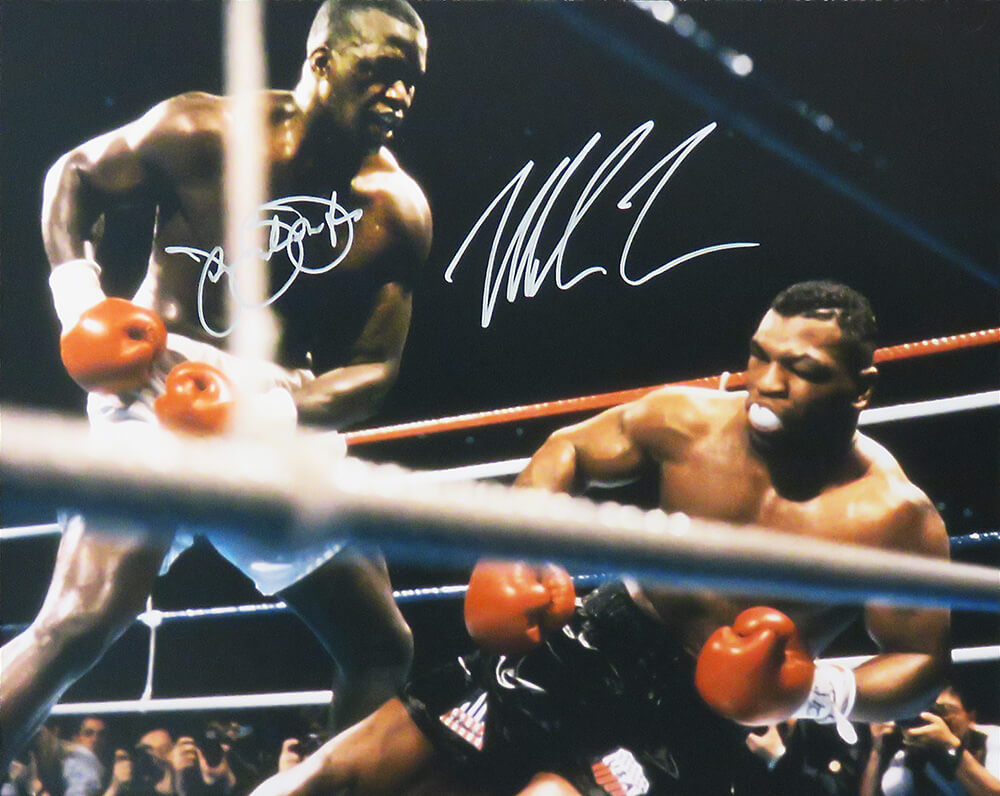 Mike Tyson & James Buster Douglas Signed Boxing Tyson Knockout Action 16x20 Photo - TYS16P522MYS - Mike Tyson & James Buster Douglas Signed Boxing Tyson Knockout Action 16x20 Photo product image