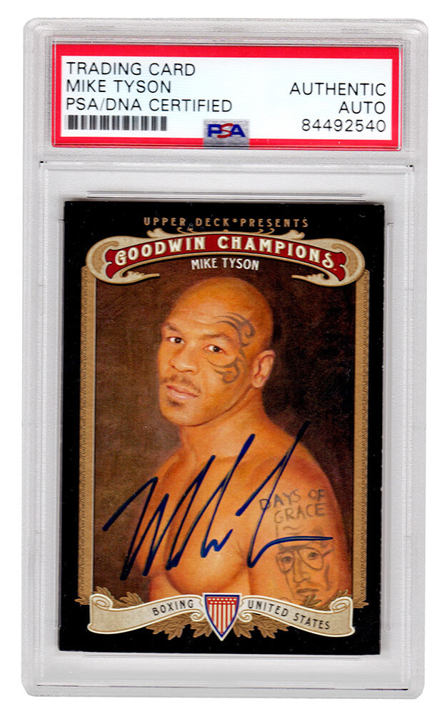 Mike Tyson Signed 2012 UD Goodwin Champions Boxing Trading Card #102 - (PSA/DNA Encapsulated) - TYSCAR502 - Mike Tyson Signed 2012 UD Goodwin Champions Boxing Trading Card #102 - (PSA/DNA Encapsulated) product image
