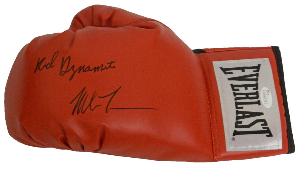 Mike Tyson Signed Everlast Red Boxing Glove w/Kid Dynamite - TYSGLV501 - Mike Tyson Signed Everlast Red Boxing Glove w/Kid Dynamite product image