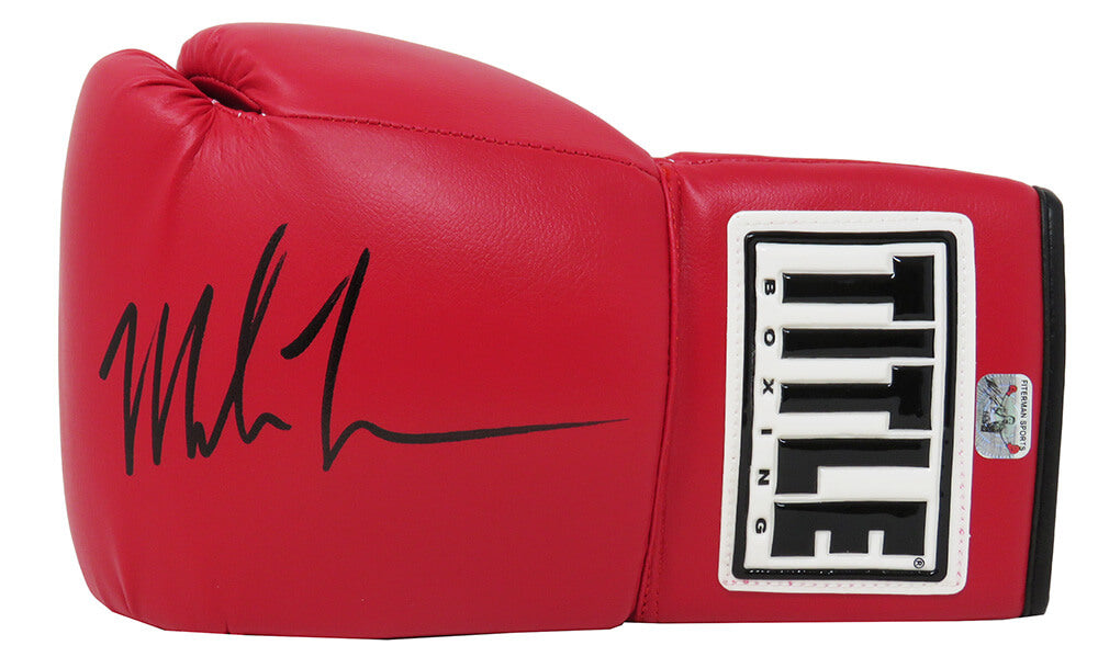 Mike Tyson Signed Title Red Boxing Glove - TYSGLV507 - Mike Tyson Signed Title Red Boxing Glove product image
