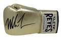 Mike Tyson Signed Cleto Reyes Gold Boxing Glove - TYSGLV510 - Mike Tyson Signed Cleto Reyes Gold Boxing Glove product image